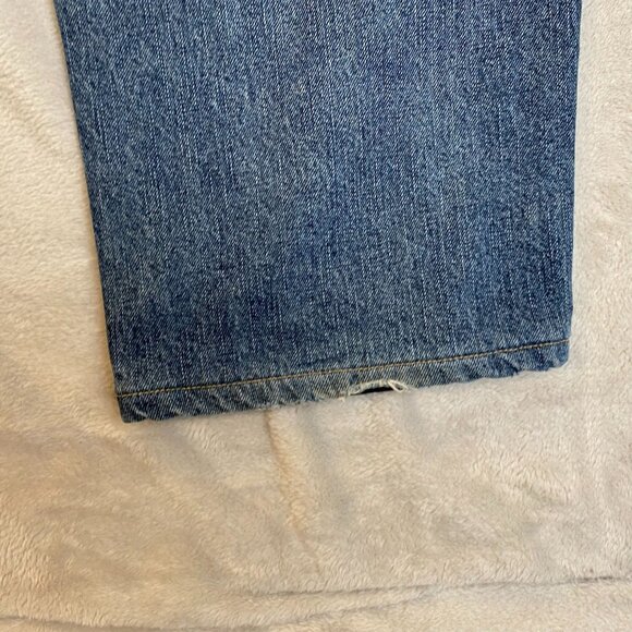 Lands' End Men's Fleece Lined Jeans 42x29 Relaxed Fit Plaid Lining - Picture 8 of 16